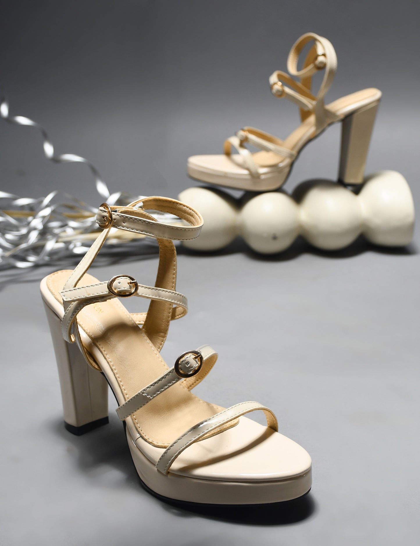 Women Striped Sandals Heels