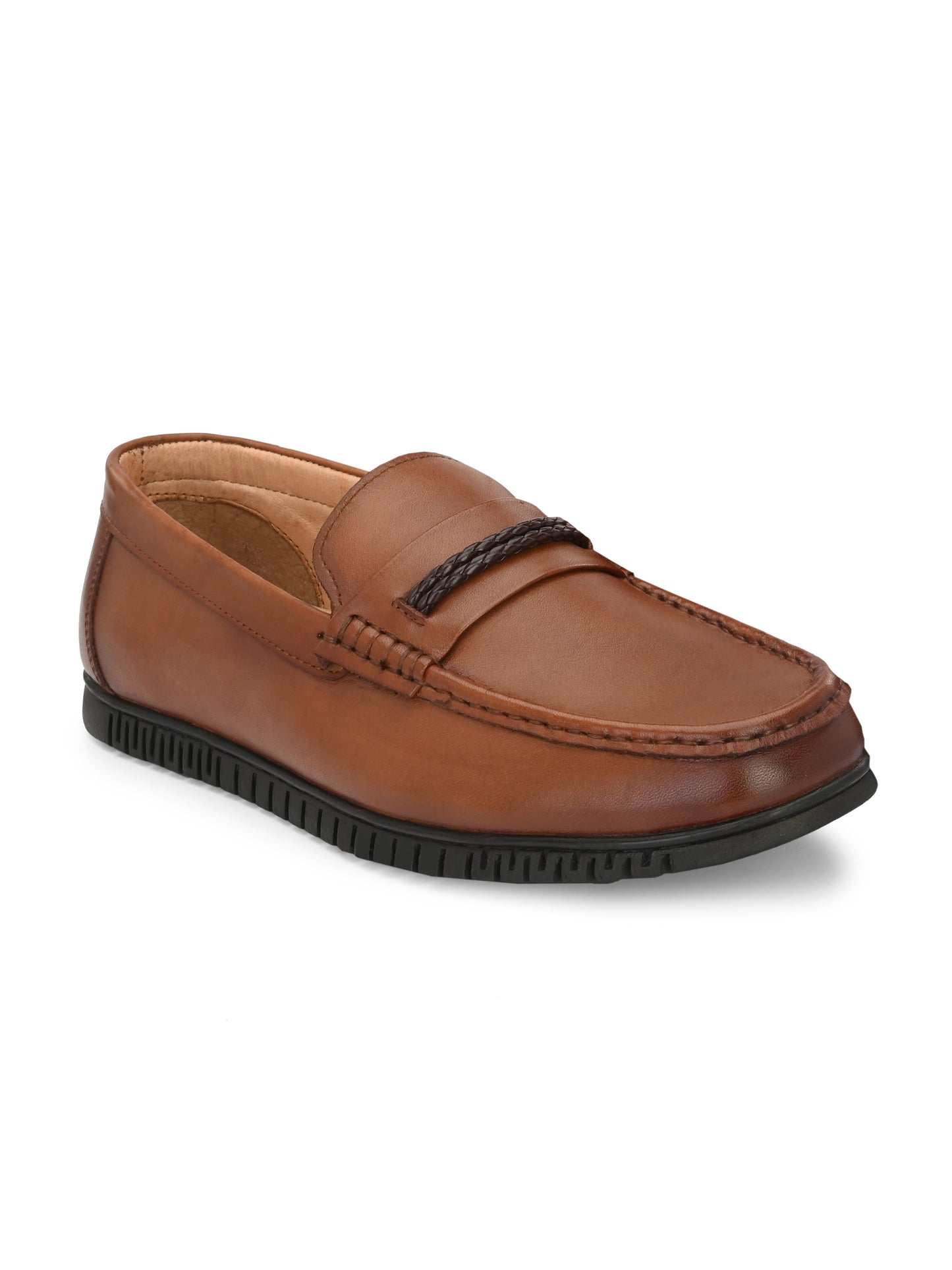 Men Leather Square Toe Loafers
