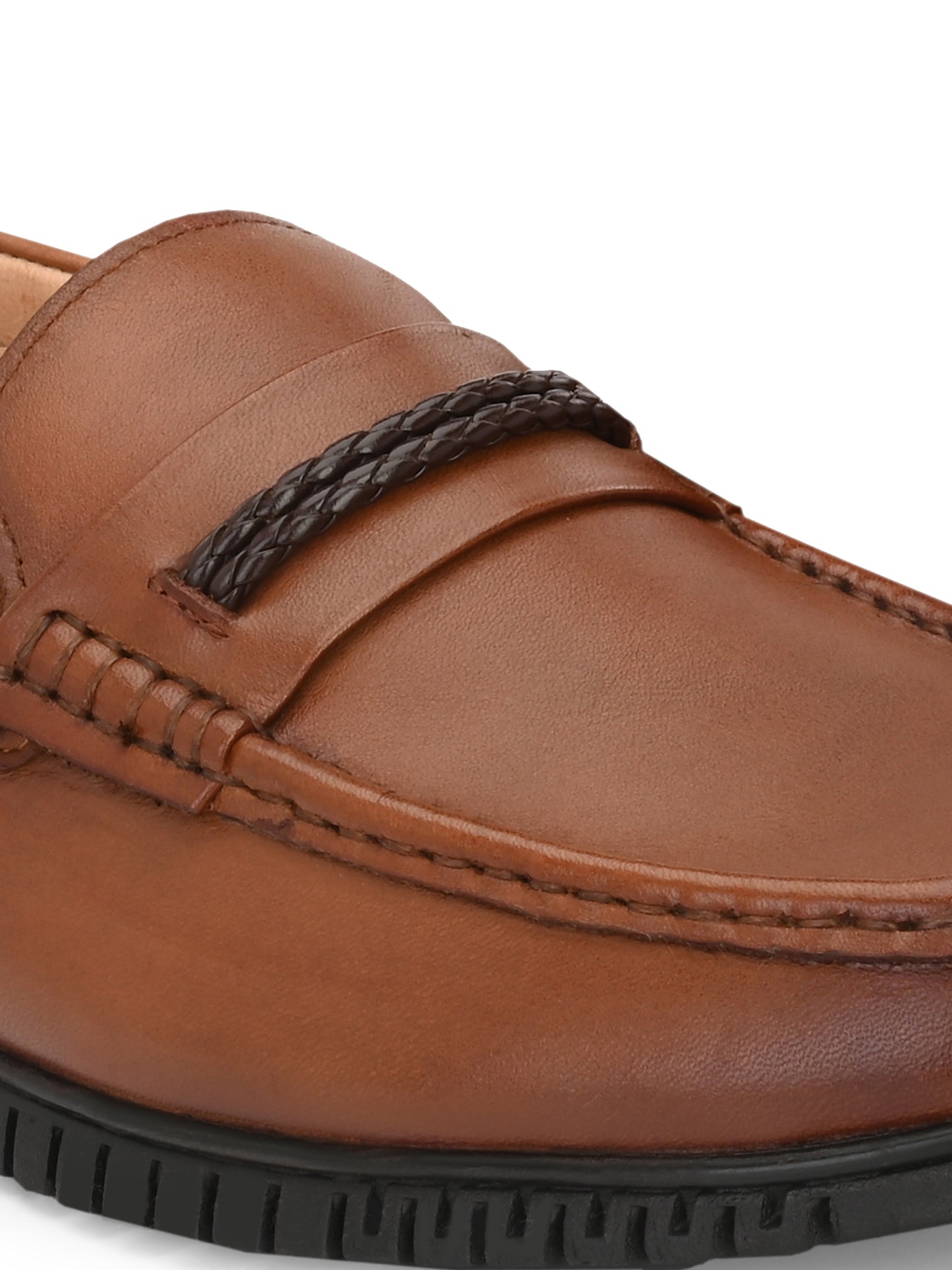 Men Leather Square Toe Loafers