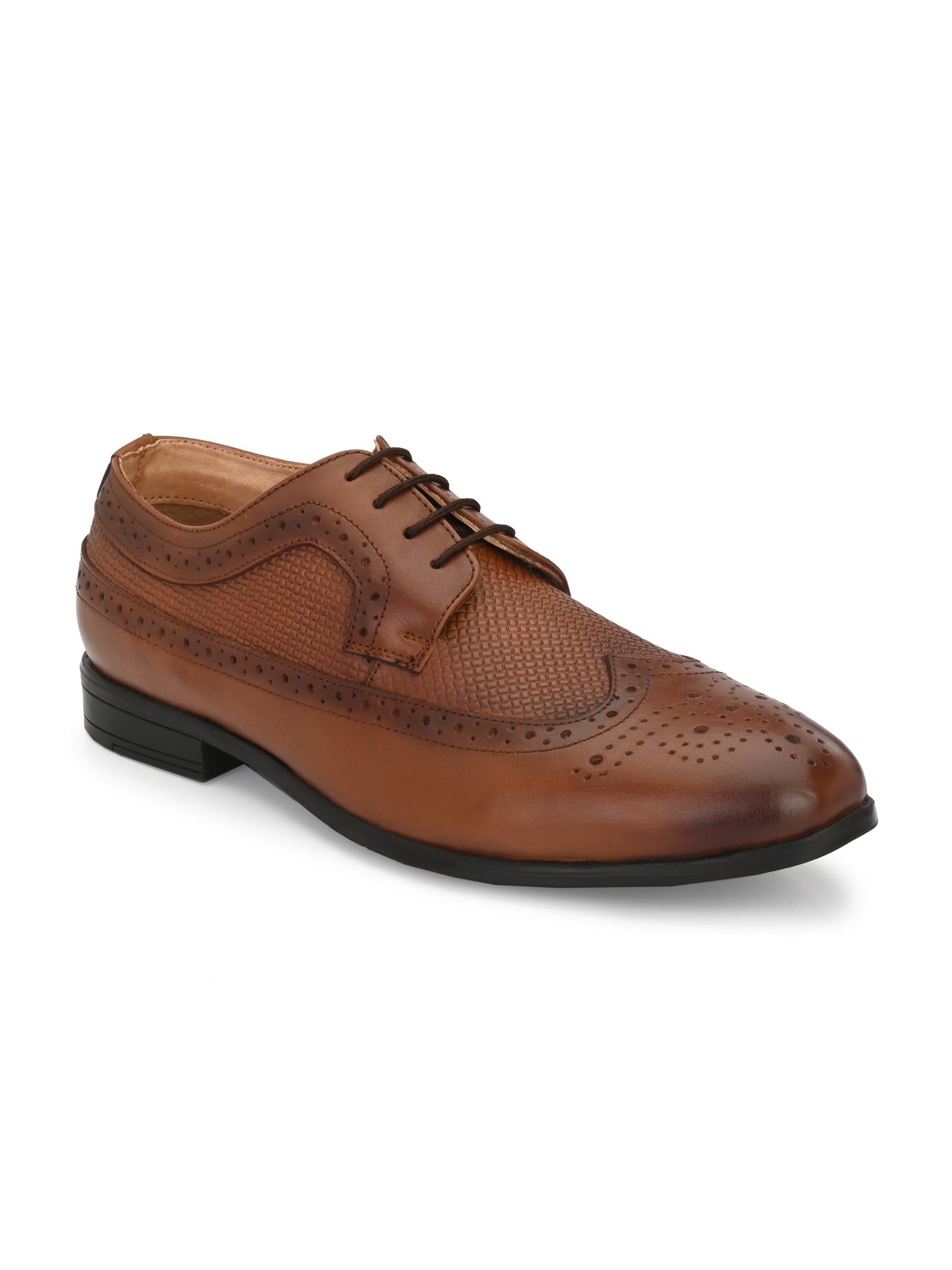 Men's Perforated Leather Formal Brogue Shoes