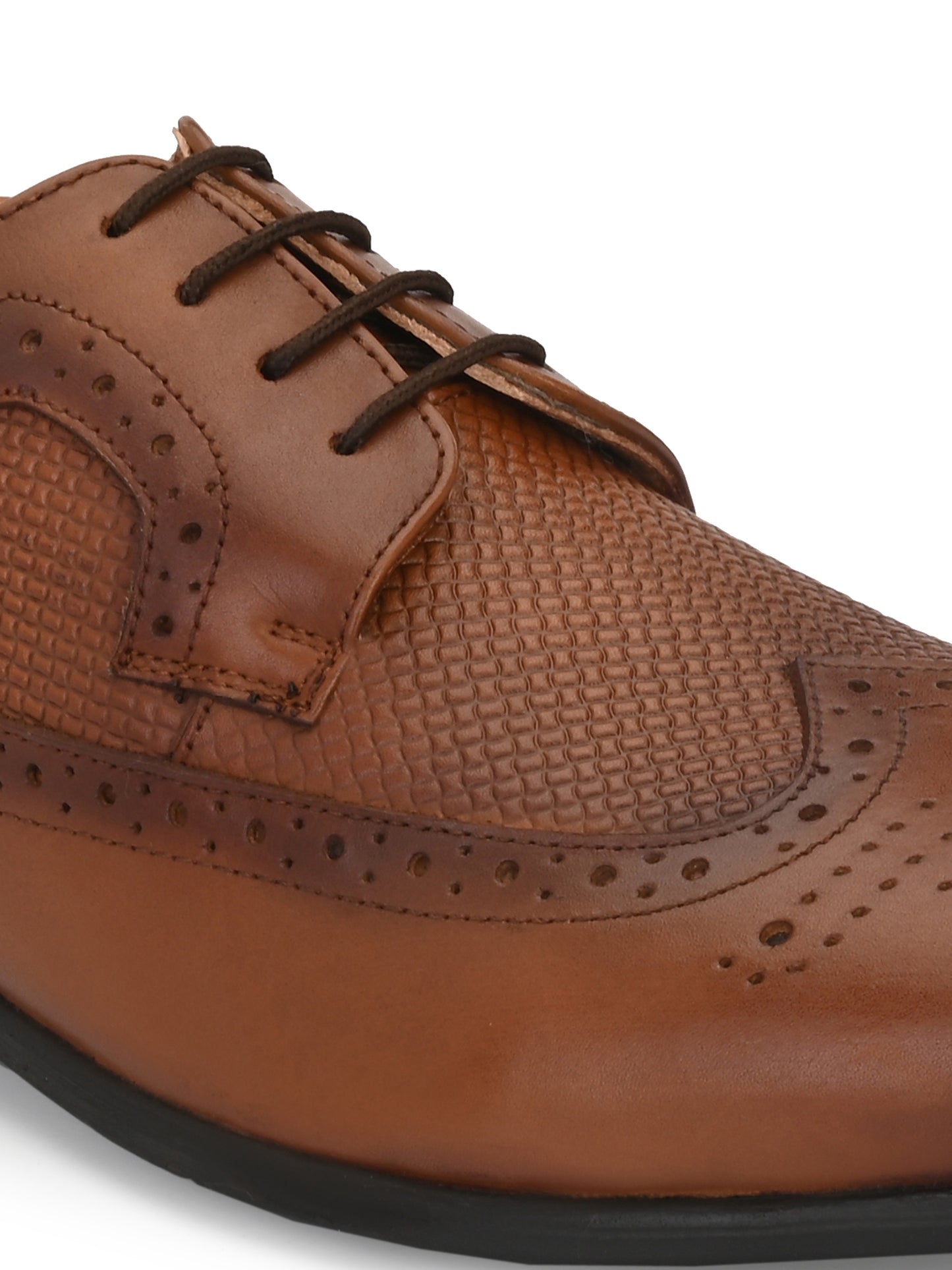 Men's Perforated Leather Formal Brogue Shoes