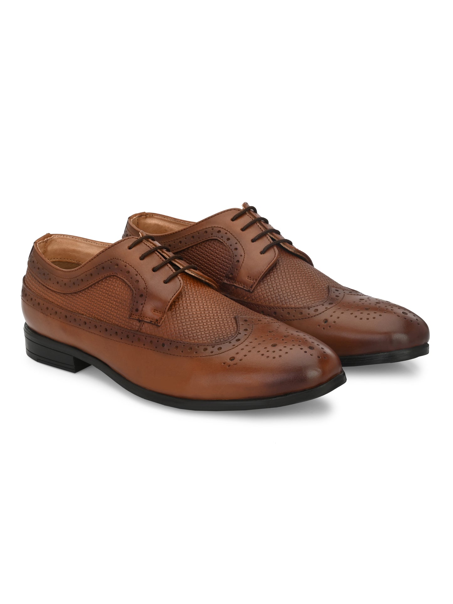 Men's Perforated Leather Formal Brogue Shoes