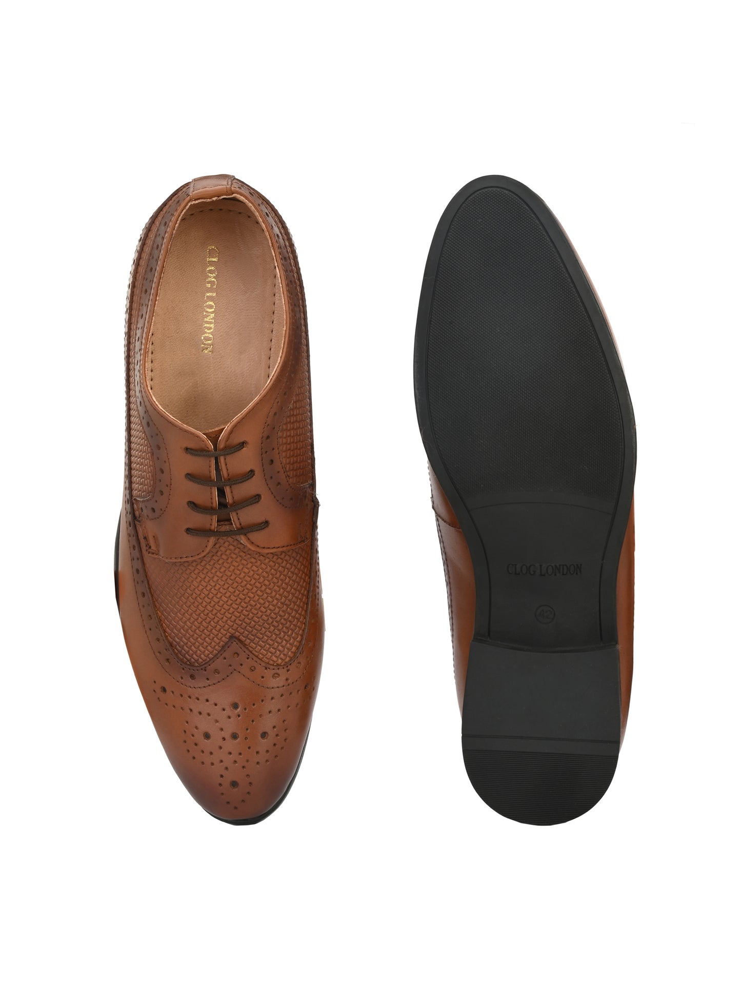 Men's Perforated Leather Formal Brogue Shoes