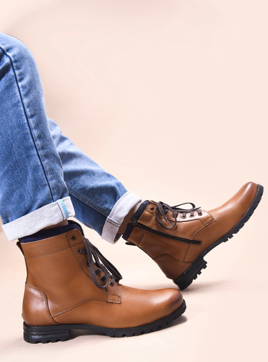 Boot Shoes for Men Leather High Ankle