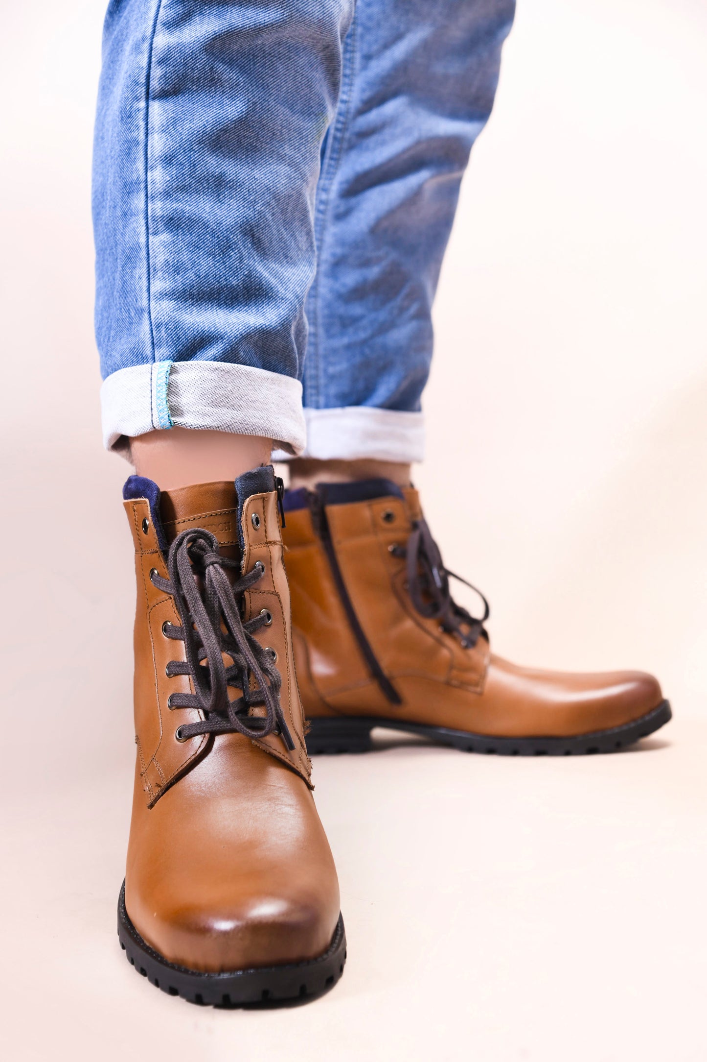 Boot Shoes for Men Leather High Ankle