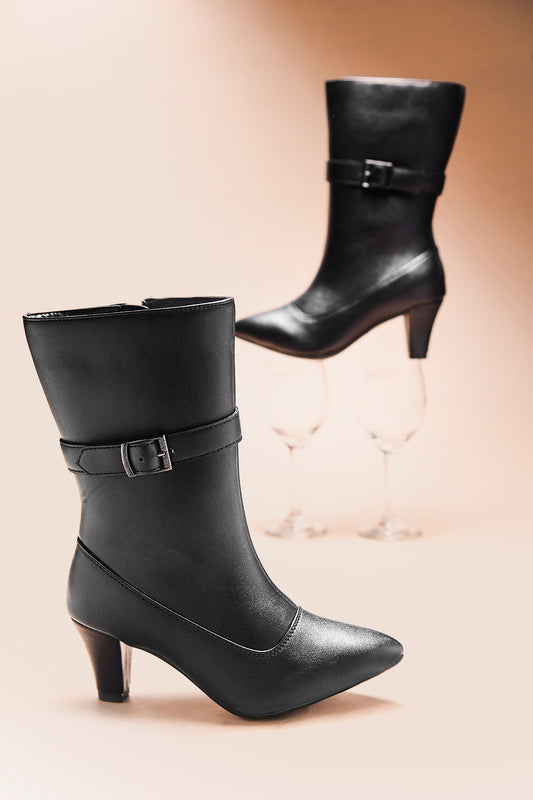 Women Black Casual Long Boots
