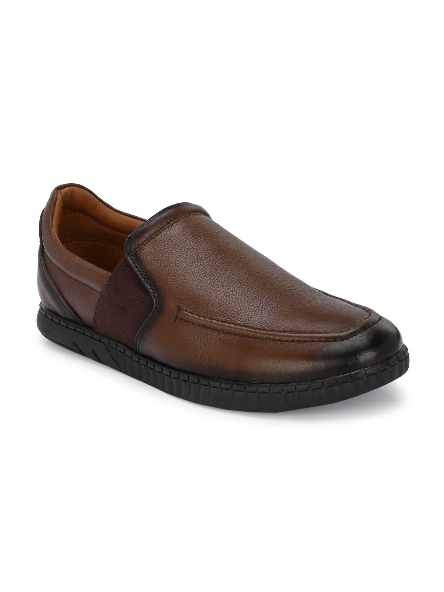 Men's Textured Leather Formal Slip-On Loafers Shoes