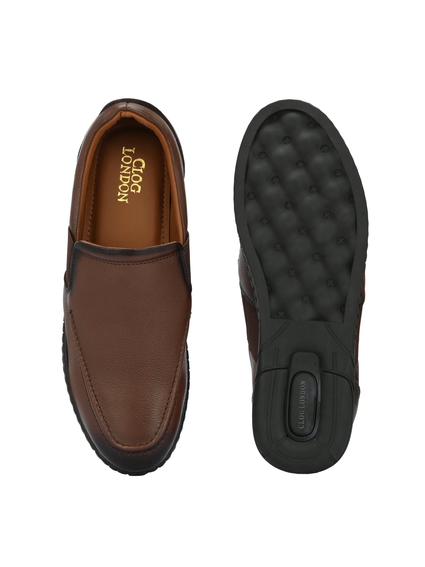 Men's Textured Leather Formal Slip-On Loafers Shoes