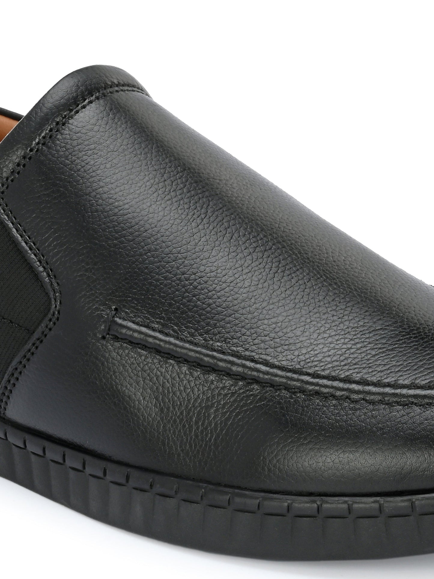 Men's Textured Leather Formal Slip-On Loafers Shoes