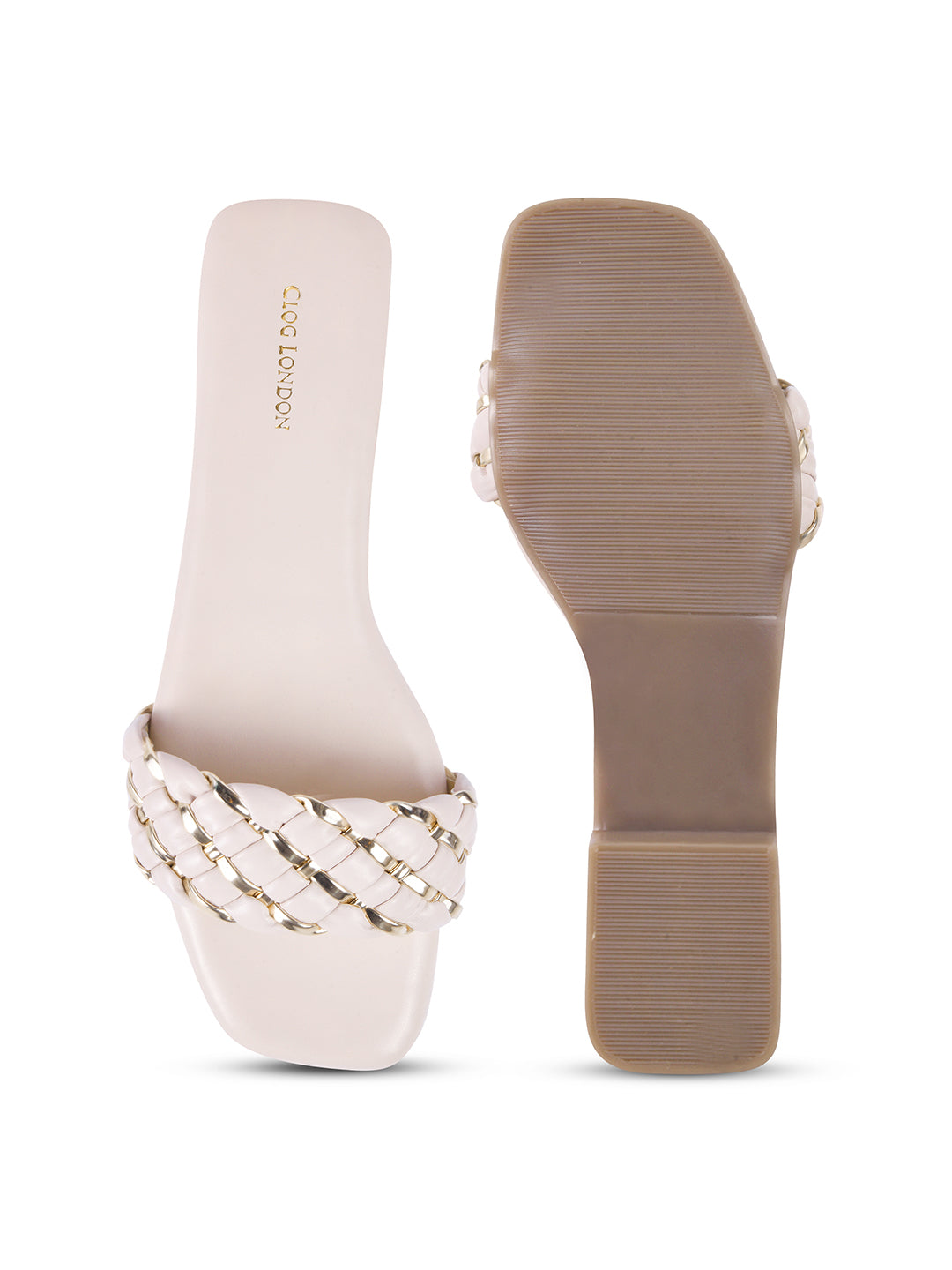 Women Off-White Casual Slip On Flats Online