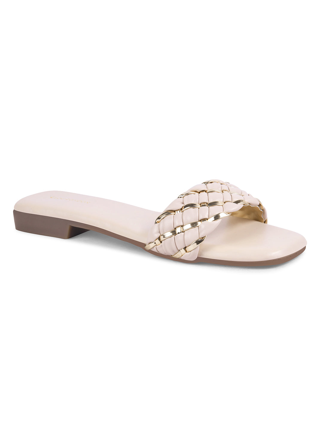 Women Off-White Casual Slip On Flats Online
