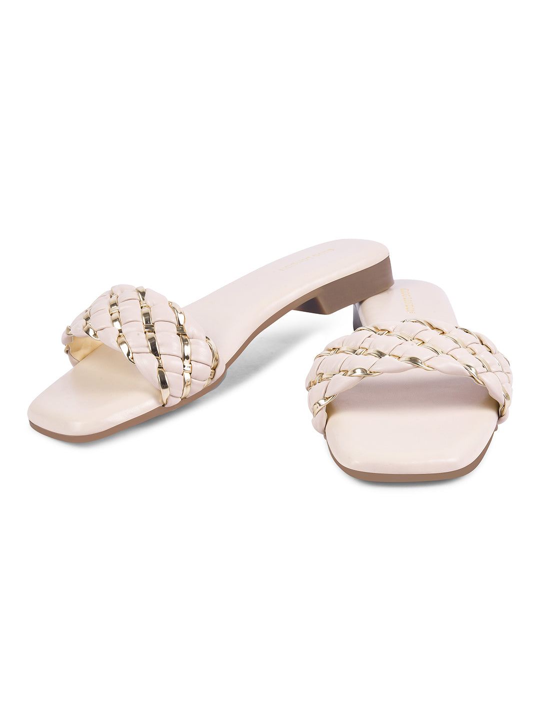 Women Off-White Casual Slip On Flats Online