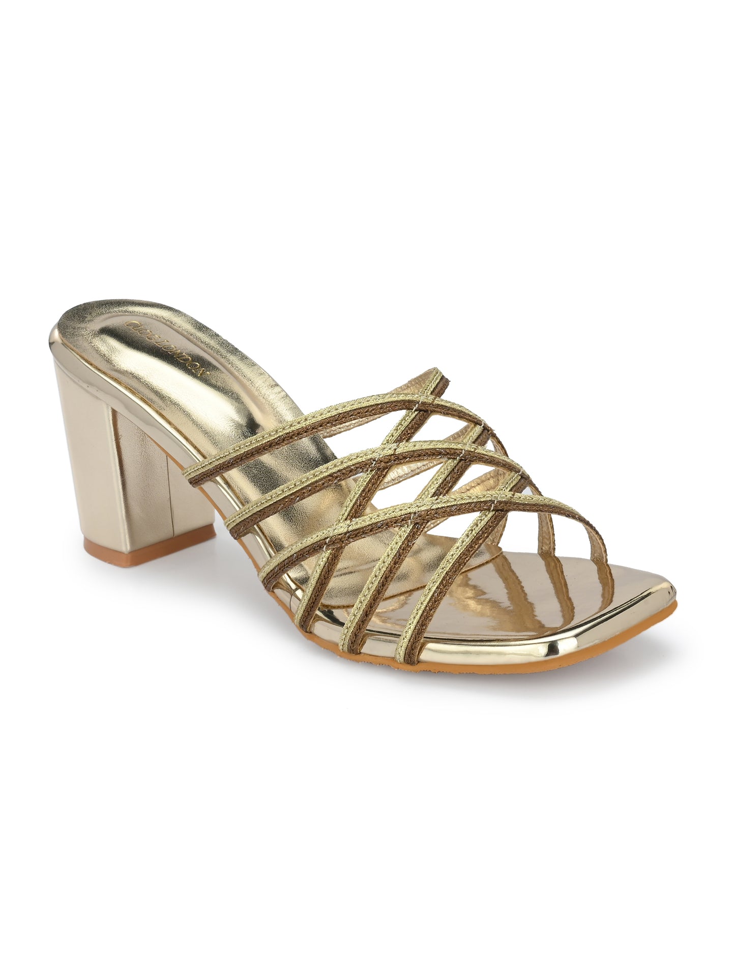 Women Glosy black Heels Sandals