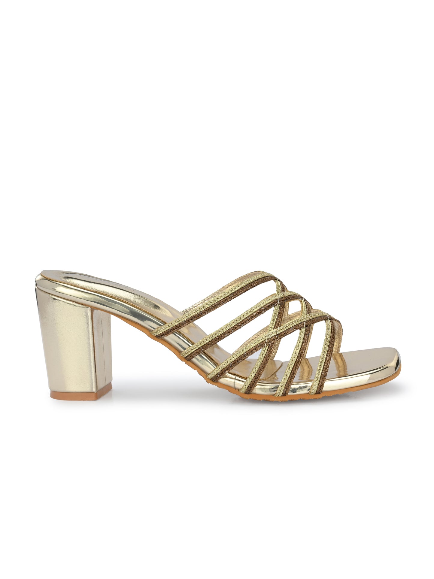 Women Glosy black Heels Sandals