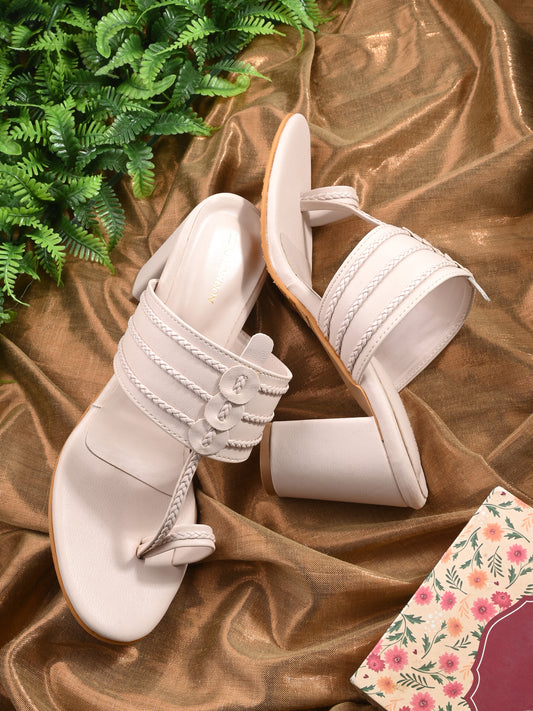 Women Off-White Heels Sandals