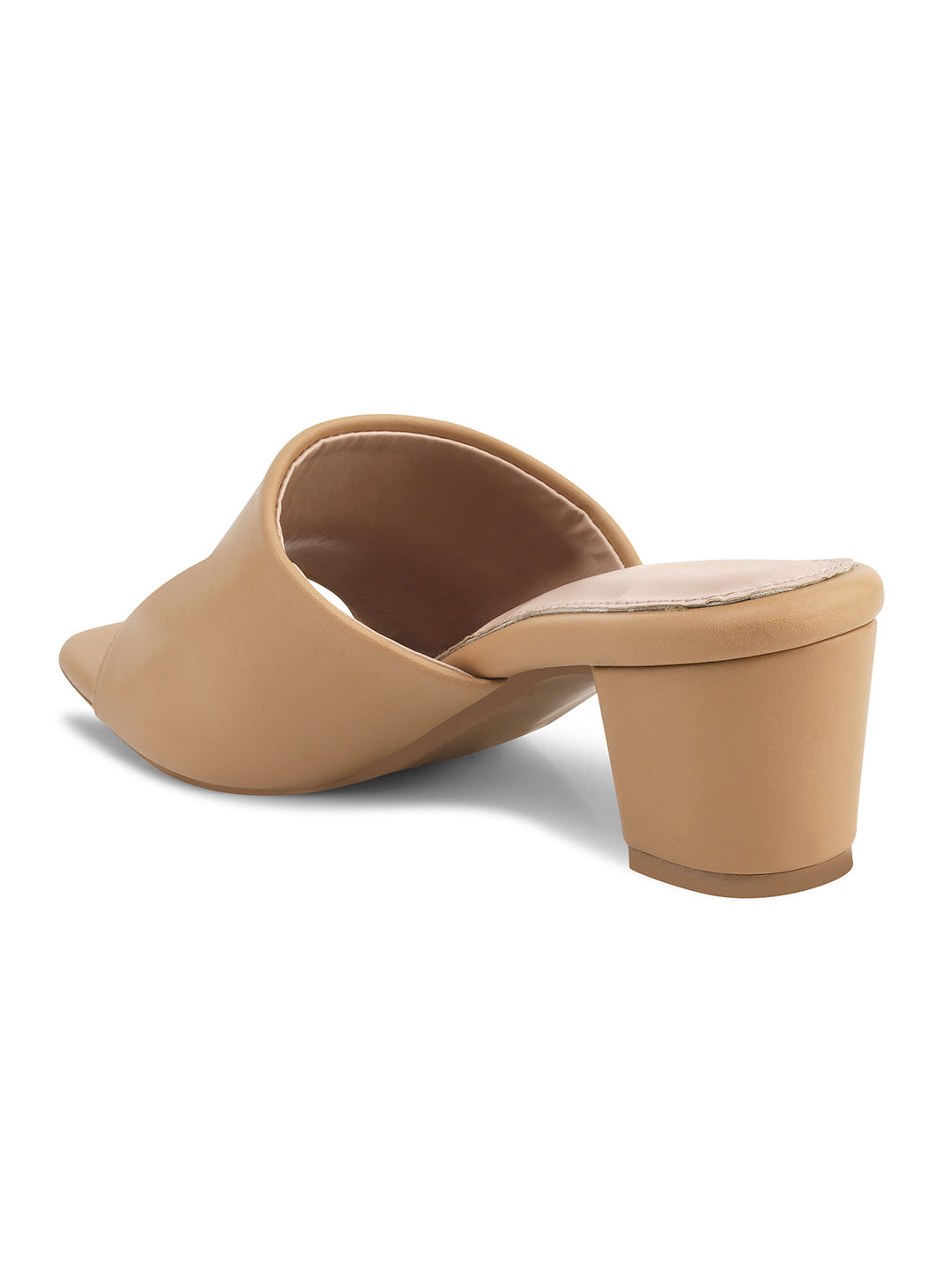 Women Beige & Black Heels Sandals