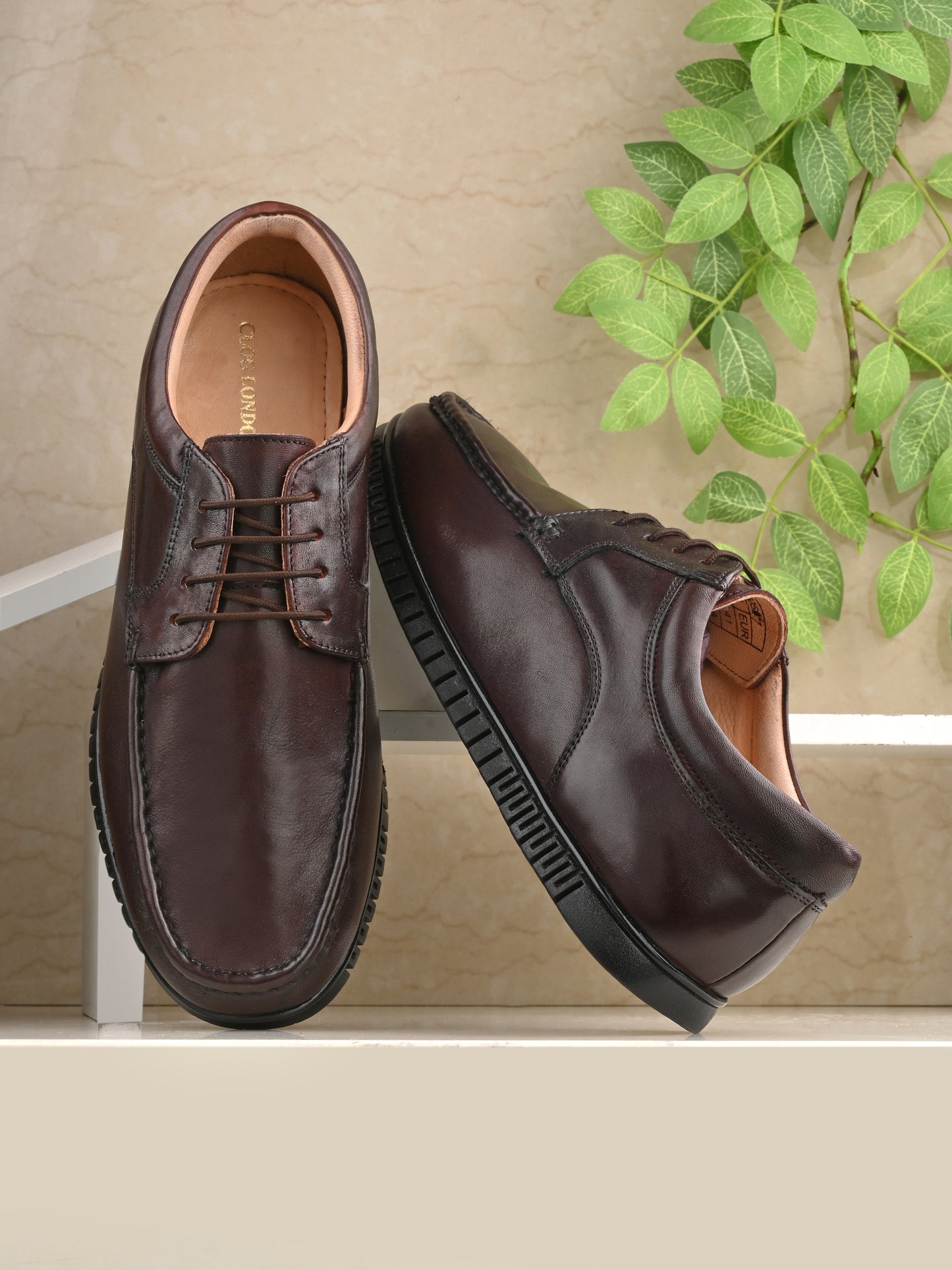 Men's Leather Square Toe Derby Shoes