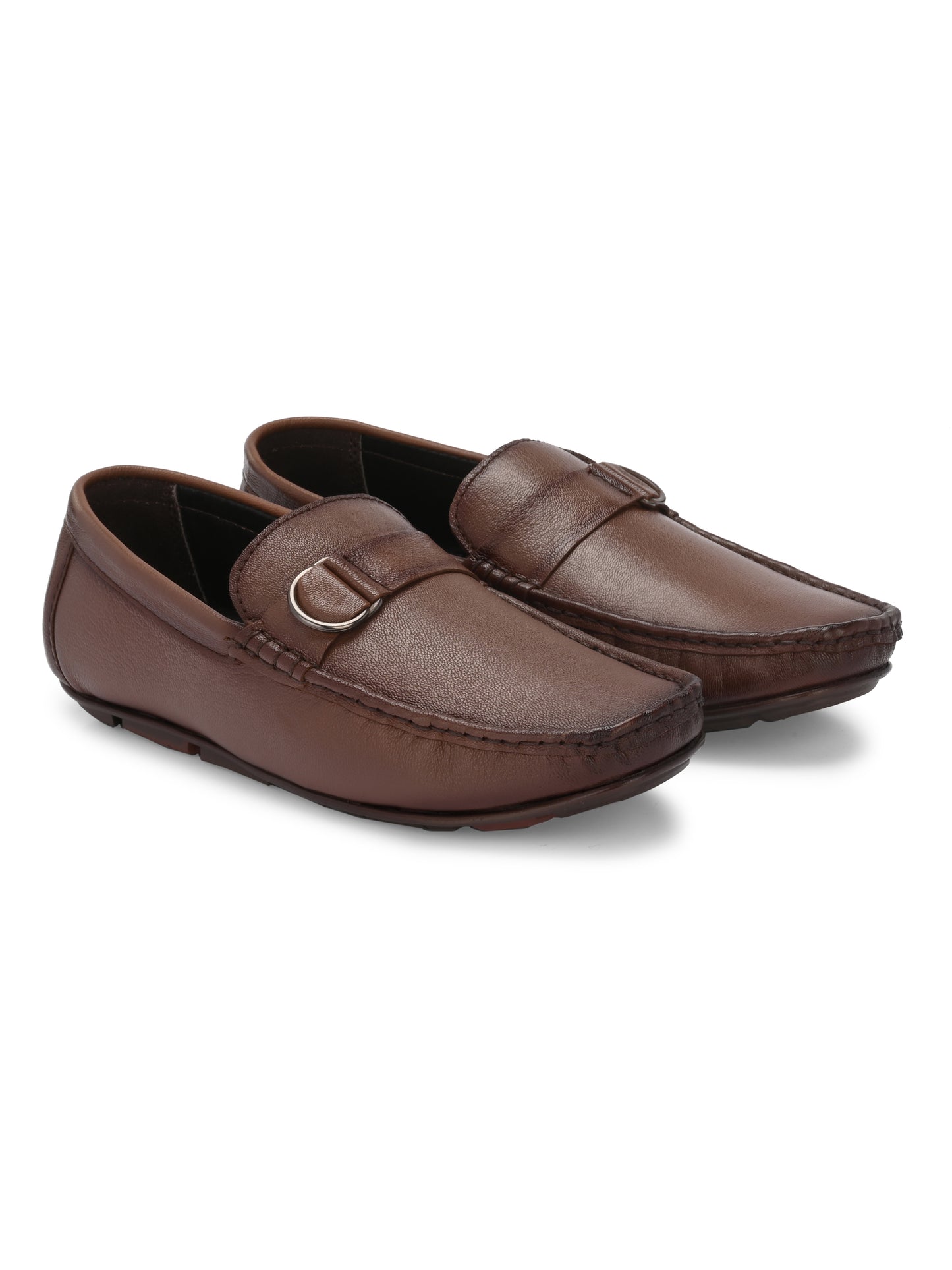 Men Textured Leather Loafers
