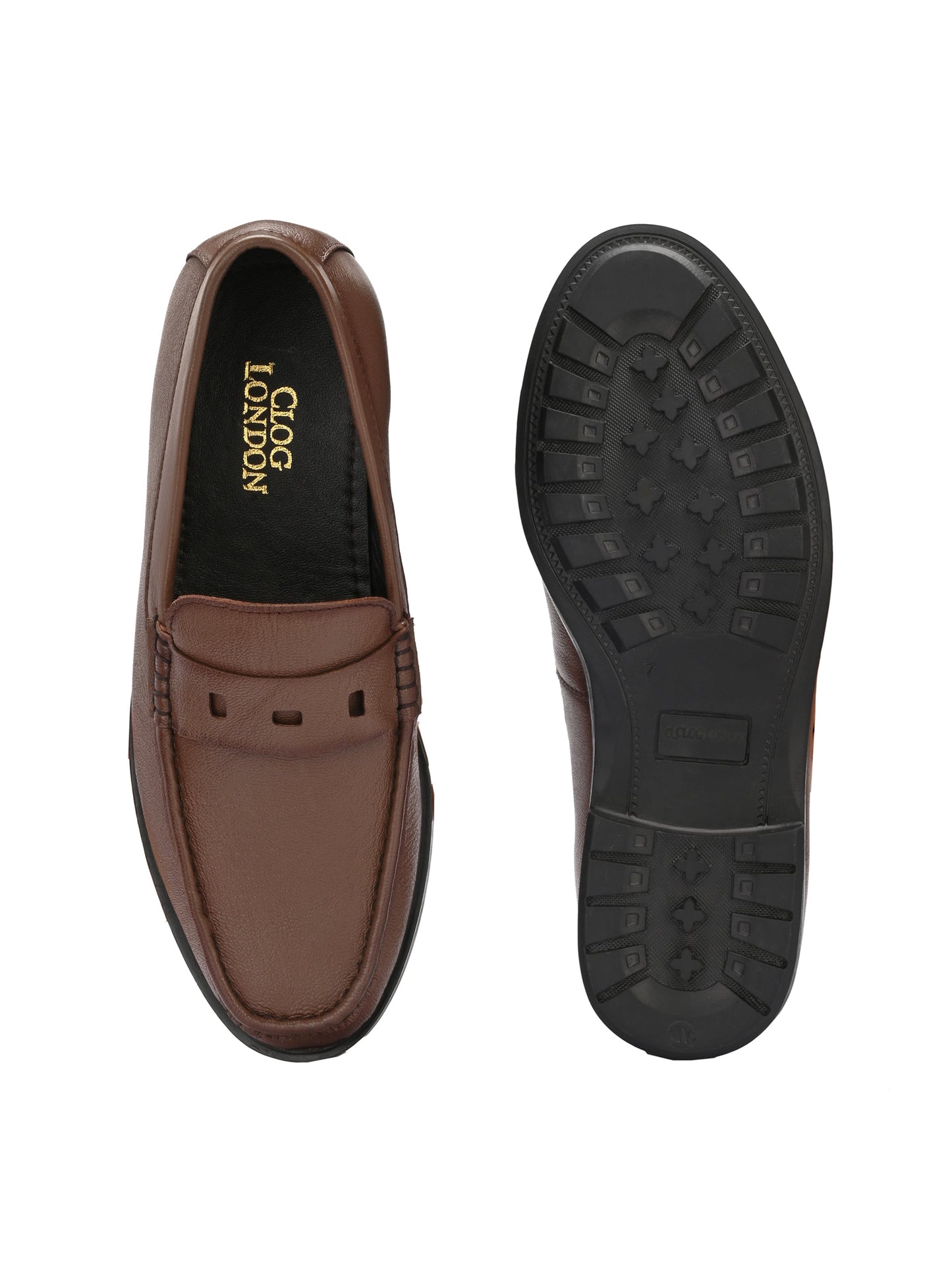 Men Textured Leather Loafer Shoes
