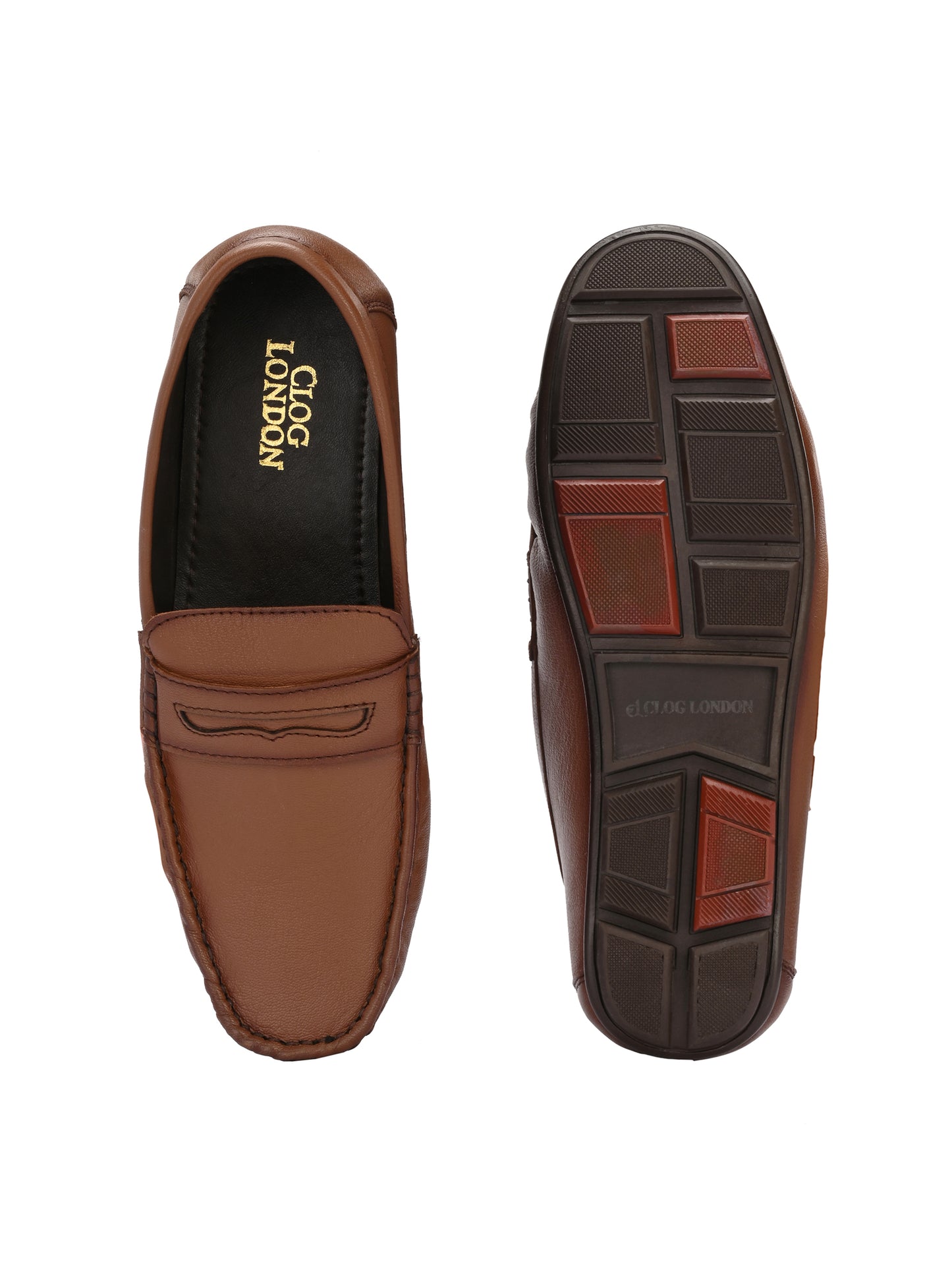 Men Textured Leather Lightweight Loafer Shoes