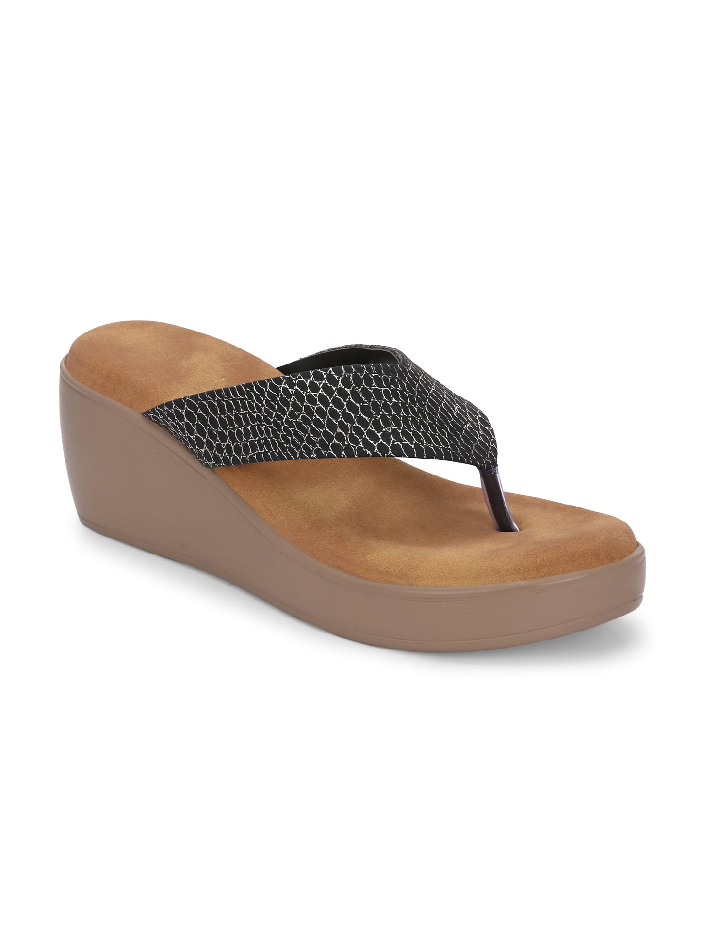 Women Black Wedges Heeled