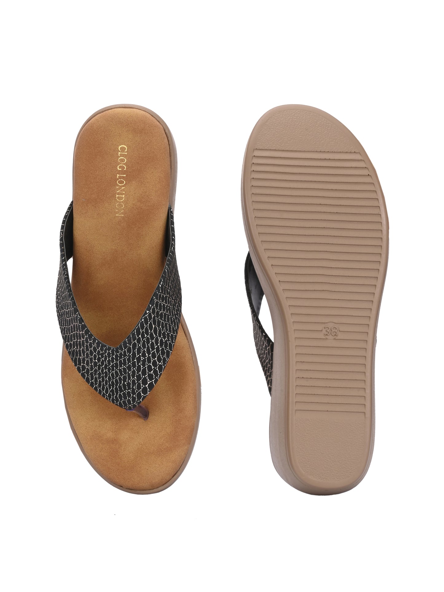 Women Black Wedges Heeled