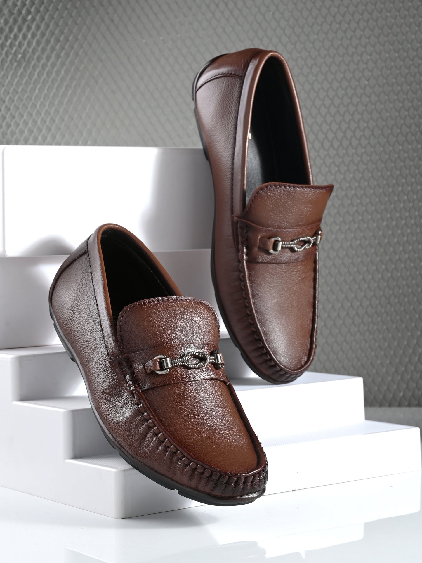 Men's Leather Square Toe Loafers Shoes