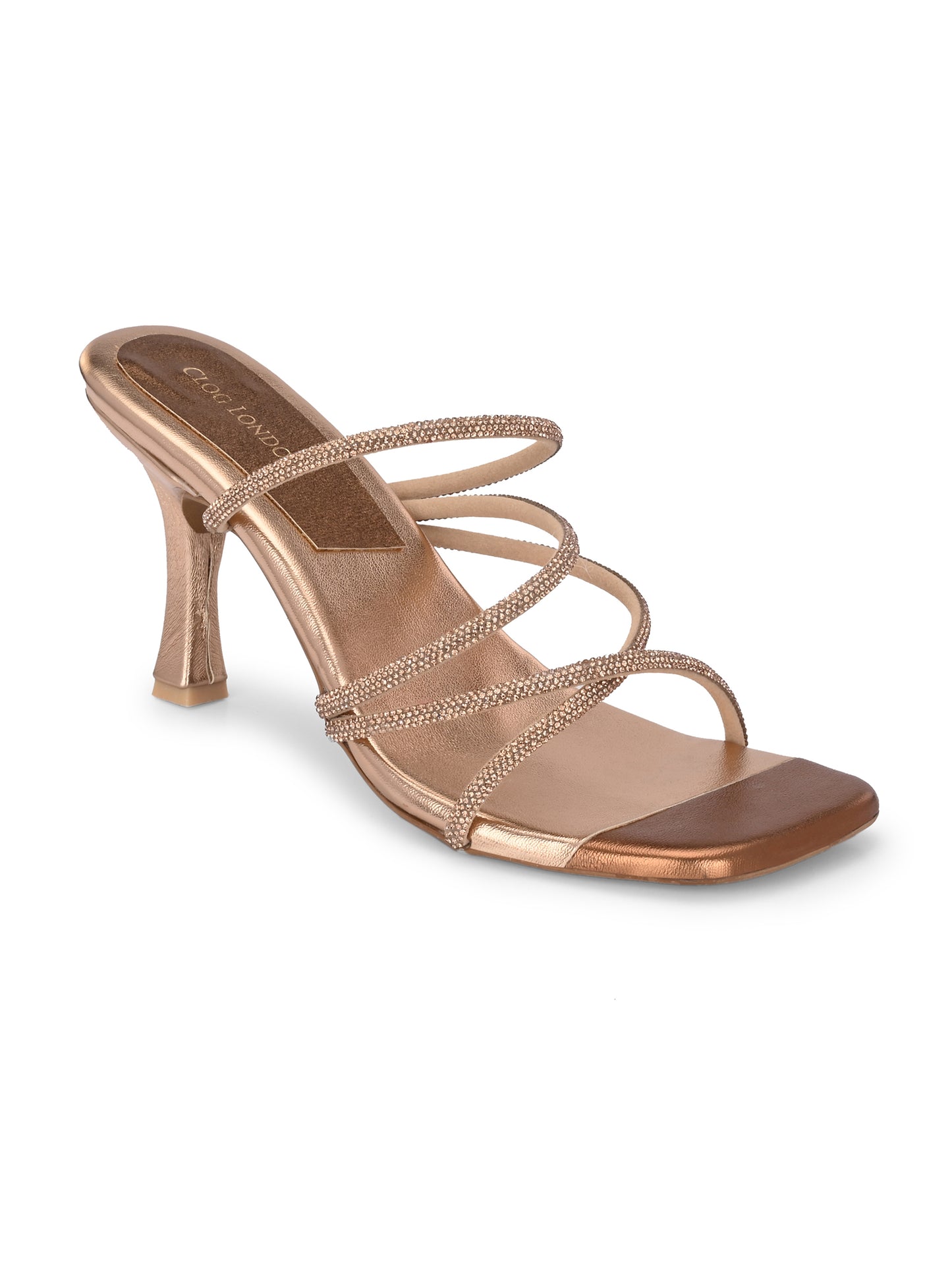 Women Copper Heels Sandals