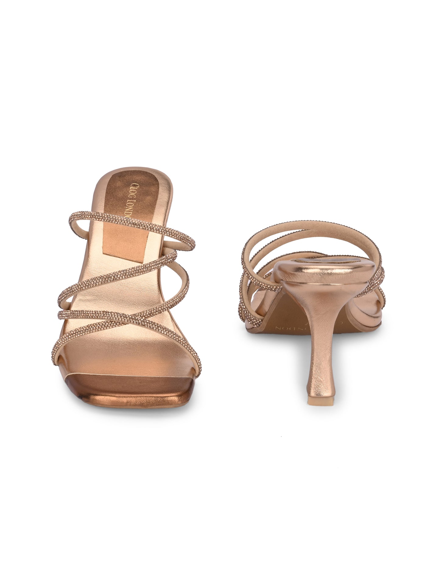 Women Copper Heels Sandals