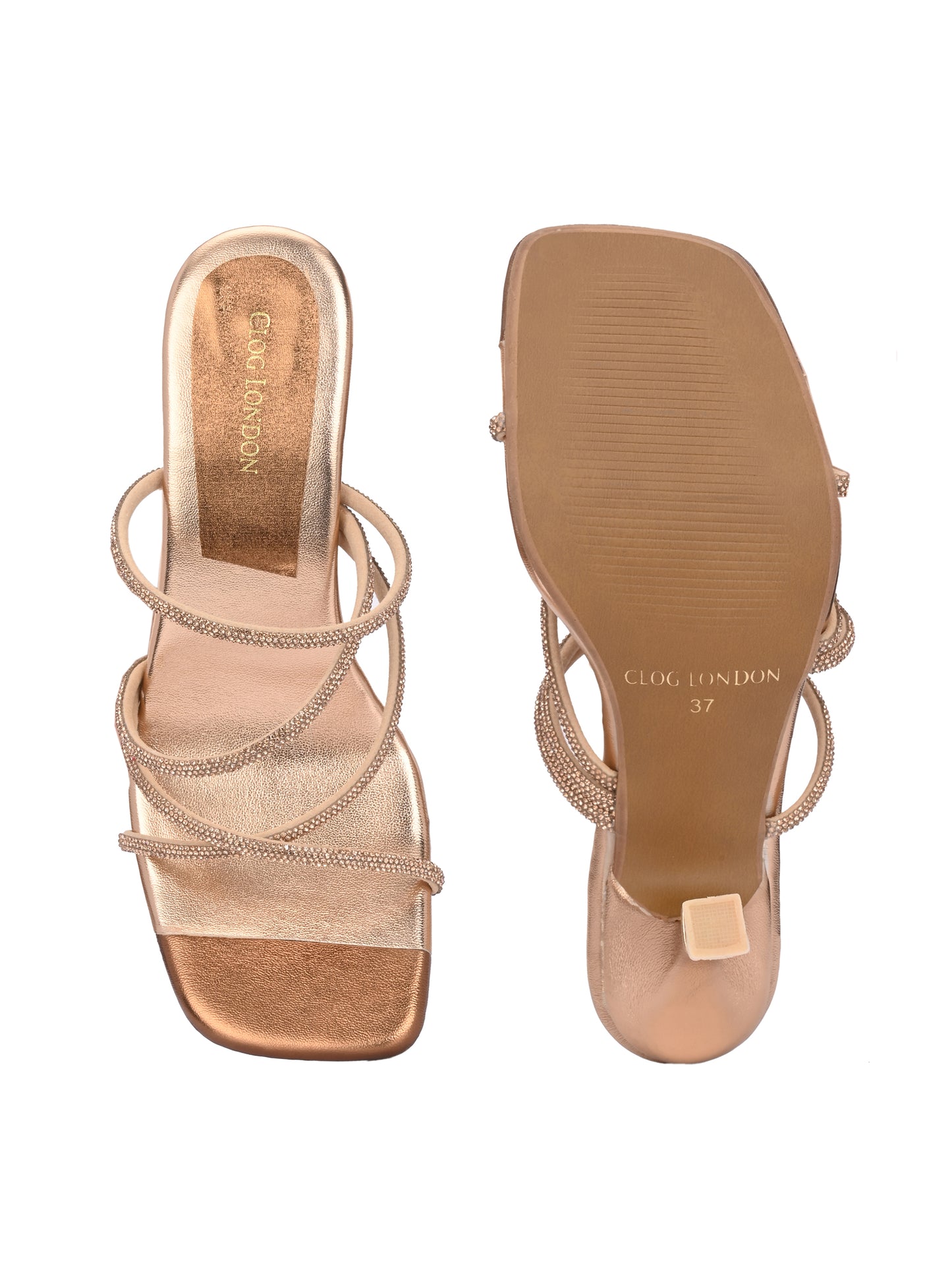 Women Copper Heels Sandals