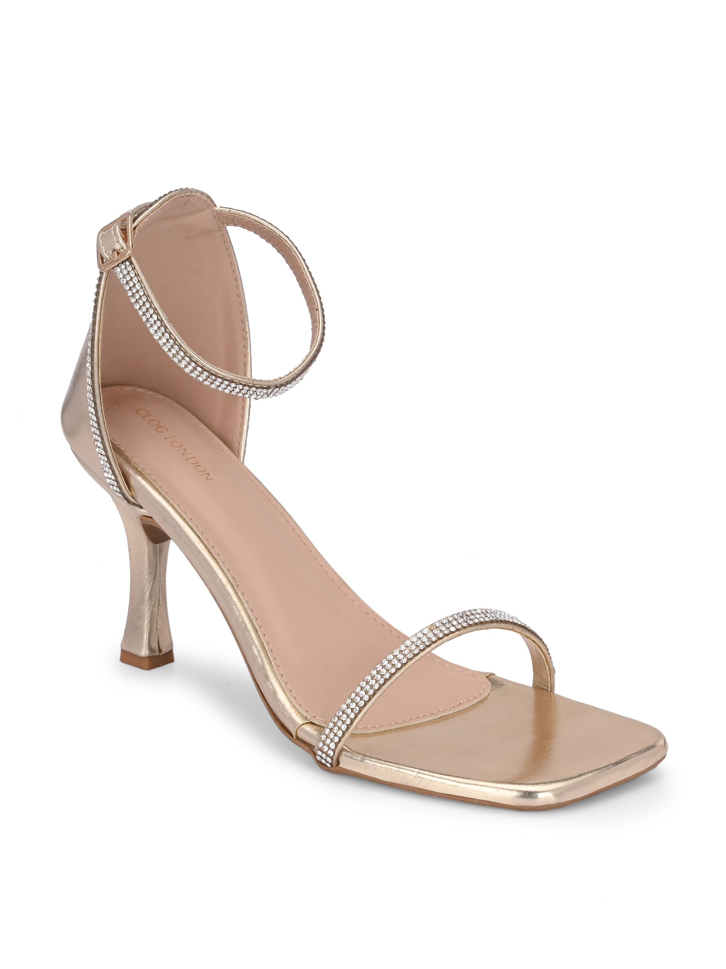 Women Gold Heels Sandals