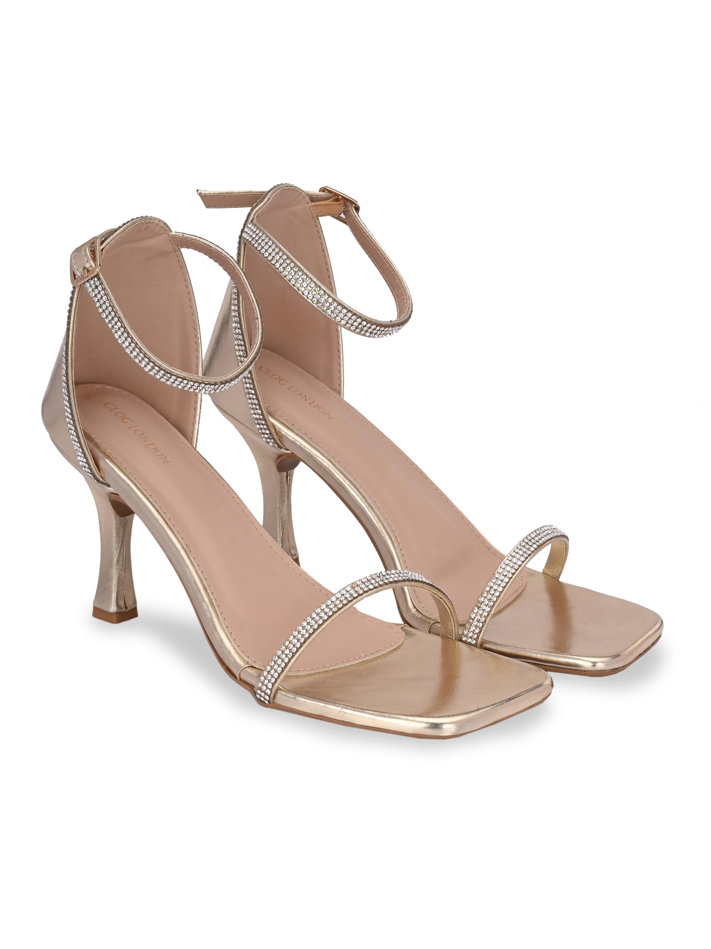 Women Gold Heels Sandals