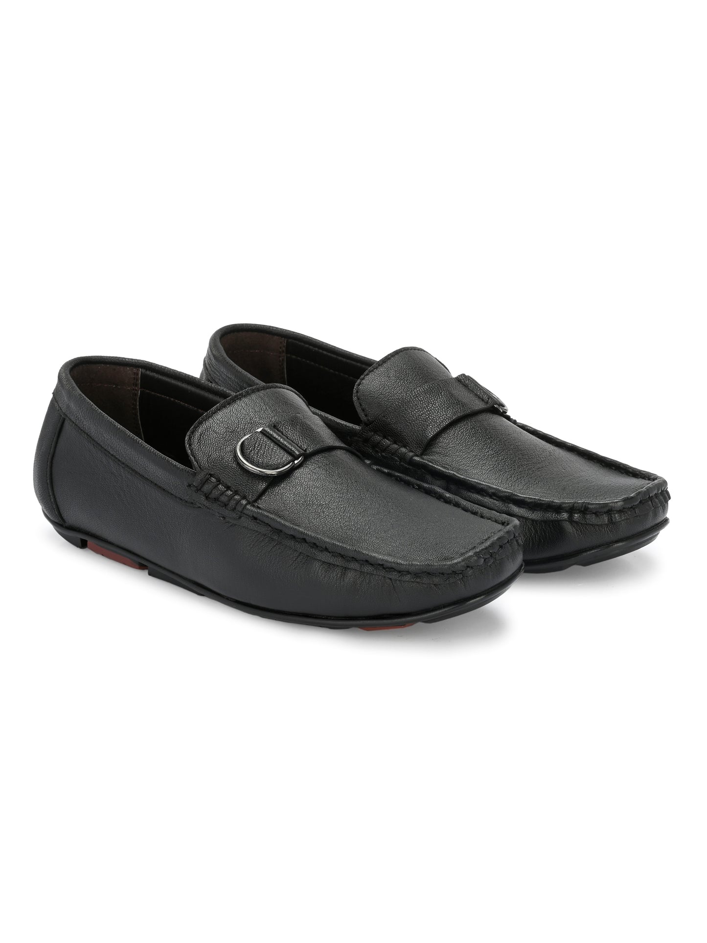 Men Textured Leather Loafers