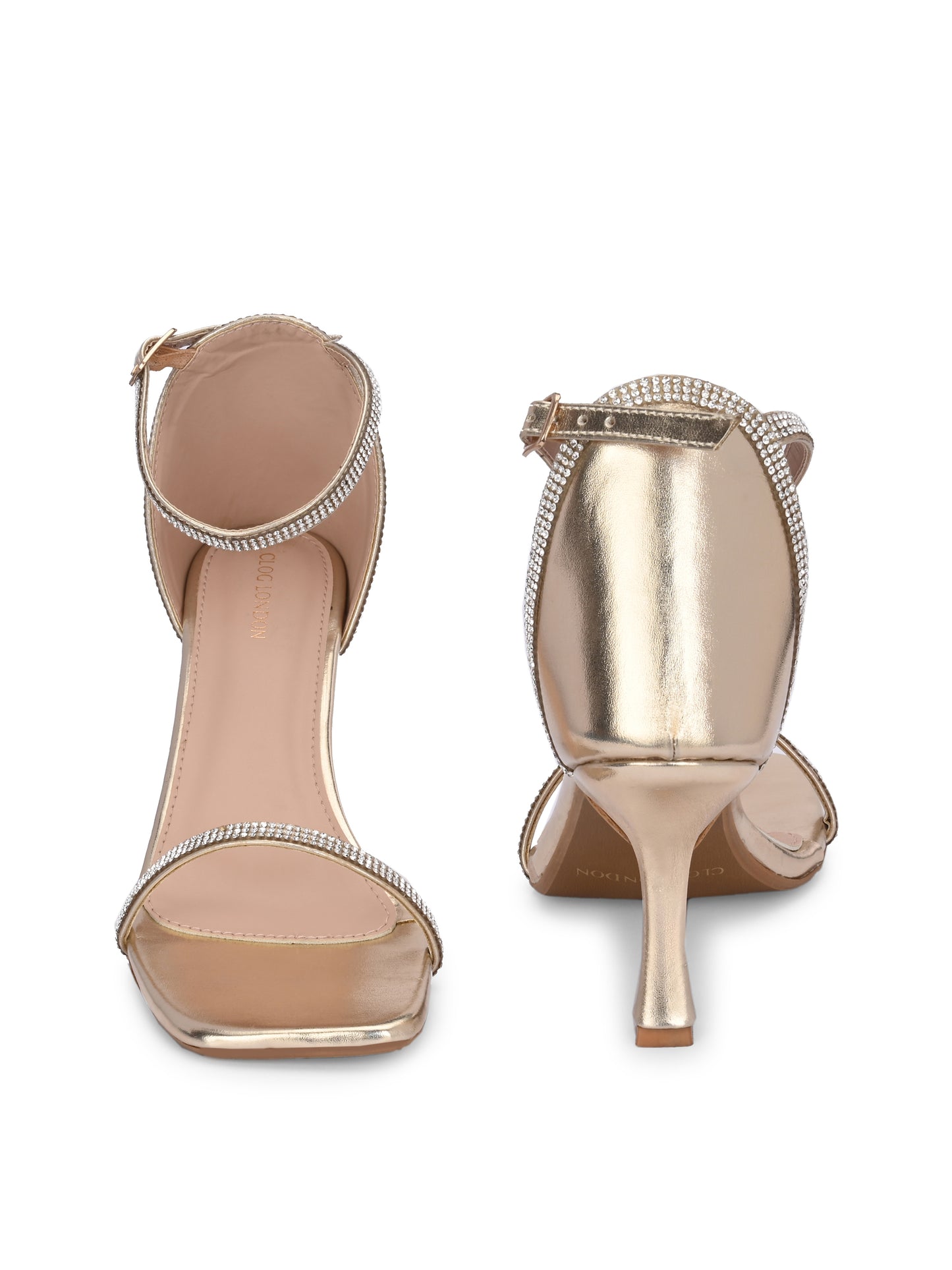 Women Gold Heels Sandals