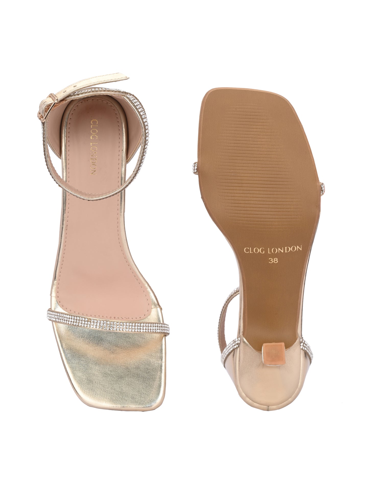 Women Gold Heels Sandals