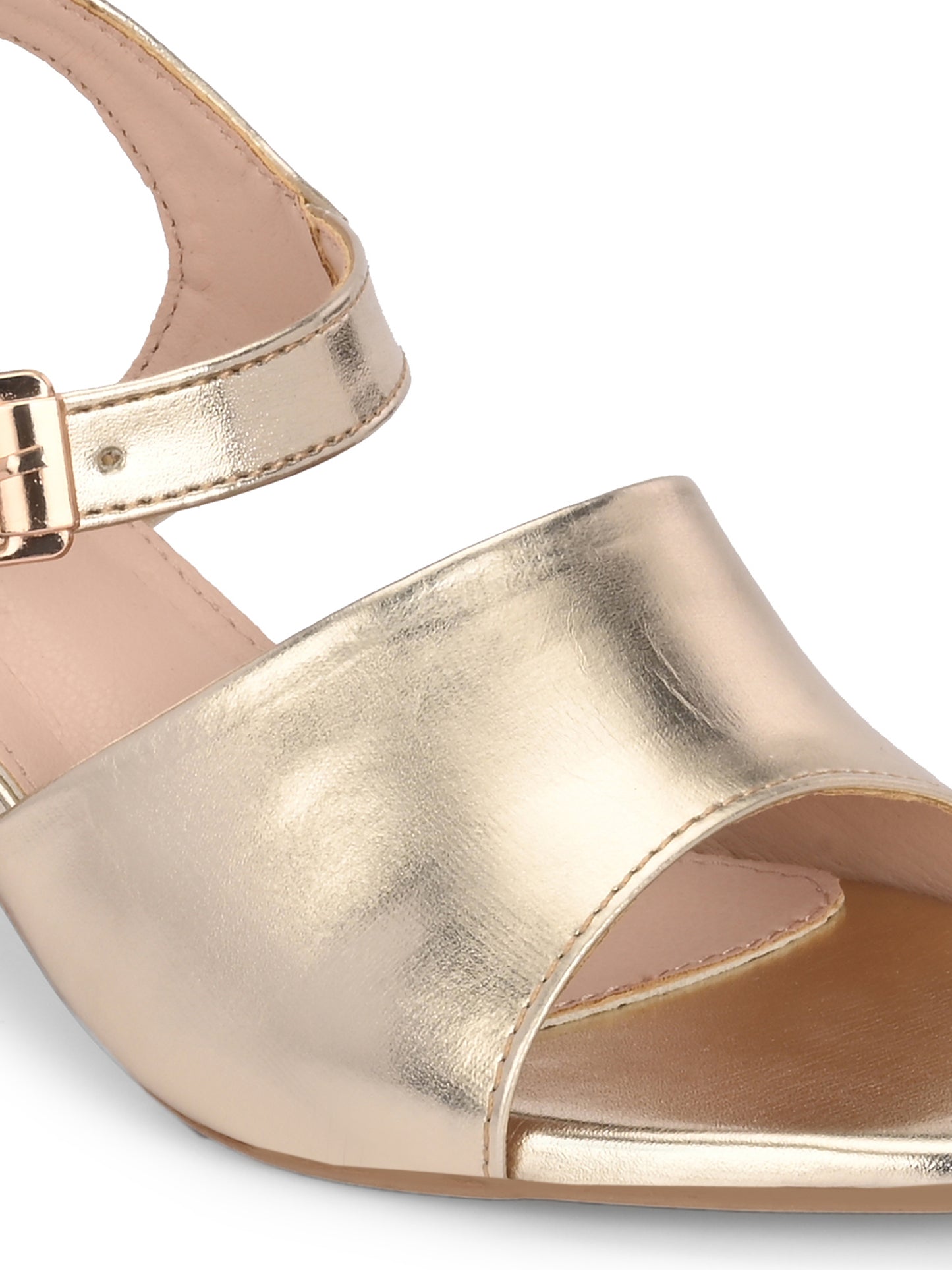 Women Gold Casual Heels Sandals