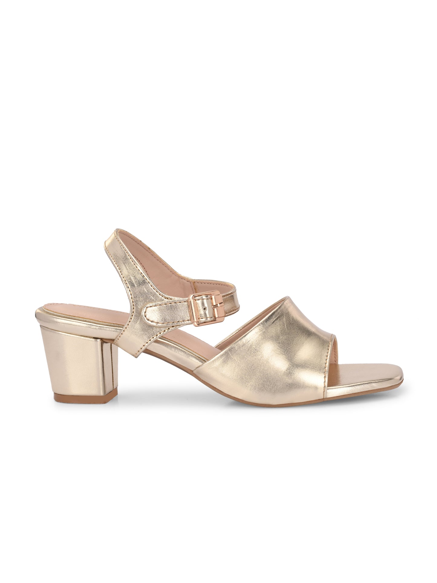 Women Gold Casual Heels Sandals