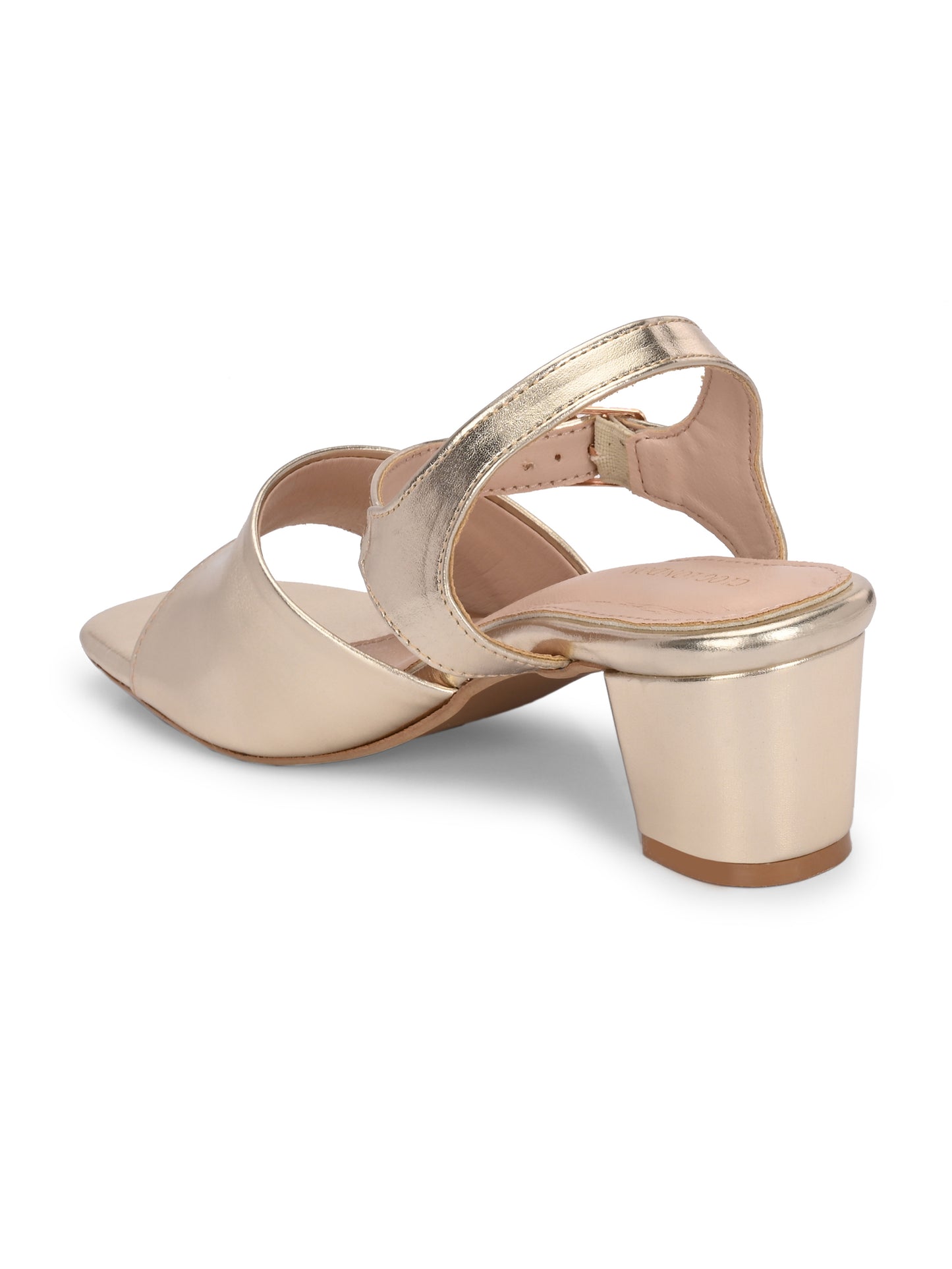 Women Gold Casual Heels Sandals