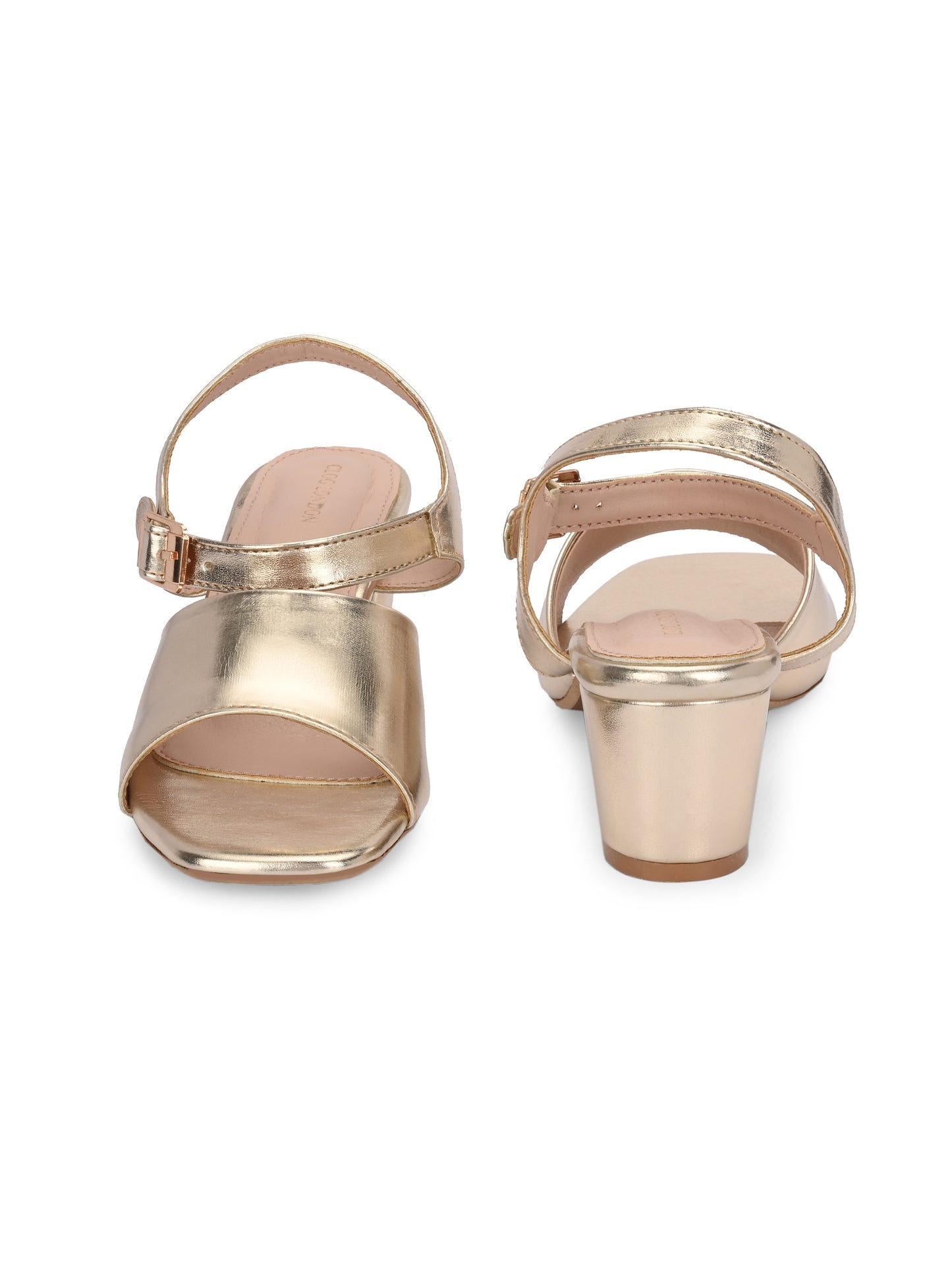 Women Gold Casual Heels Sandals