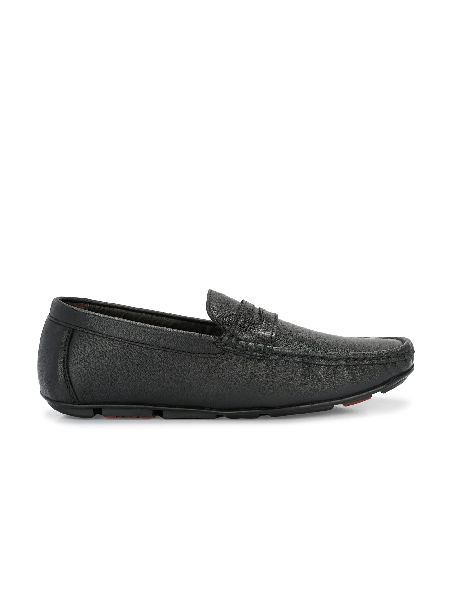 Men Textured Leather Lightweight Loafer Shoes