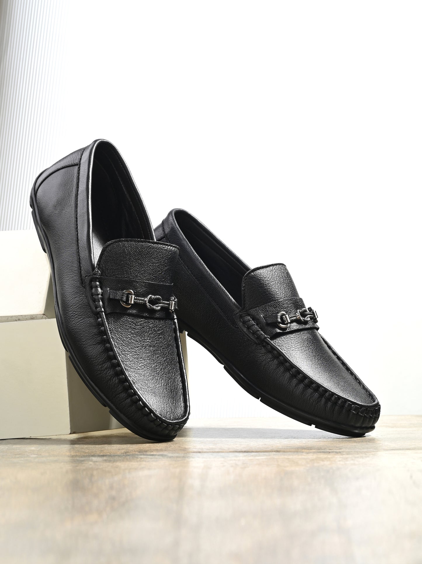 Men's Leather Square Toe Loafers Shoes