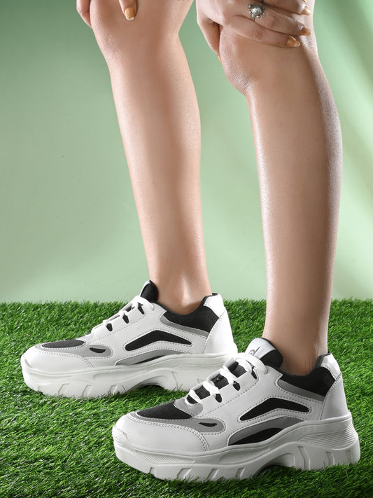 Women White & Black Sport Shoes