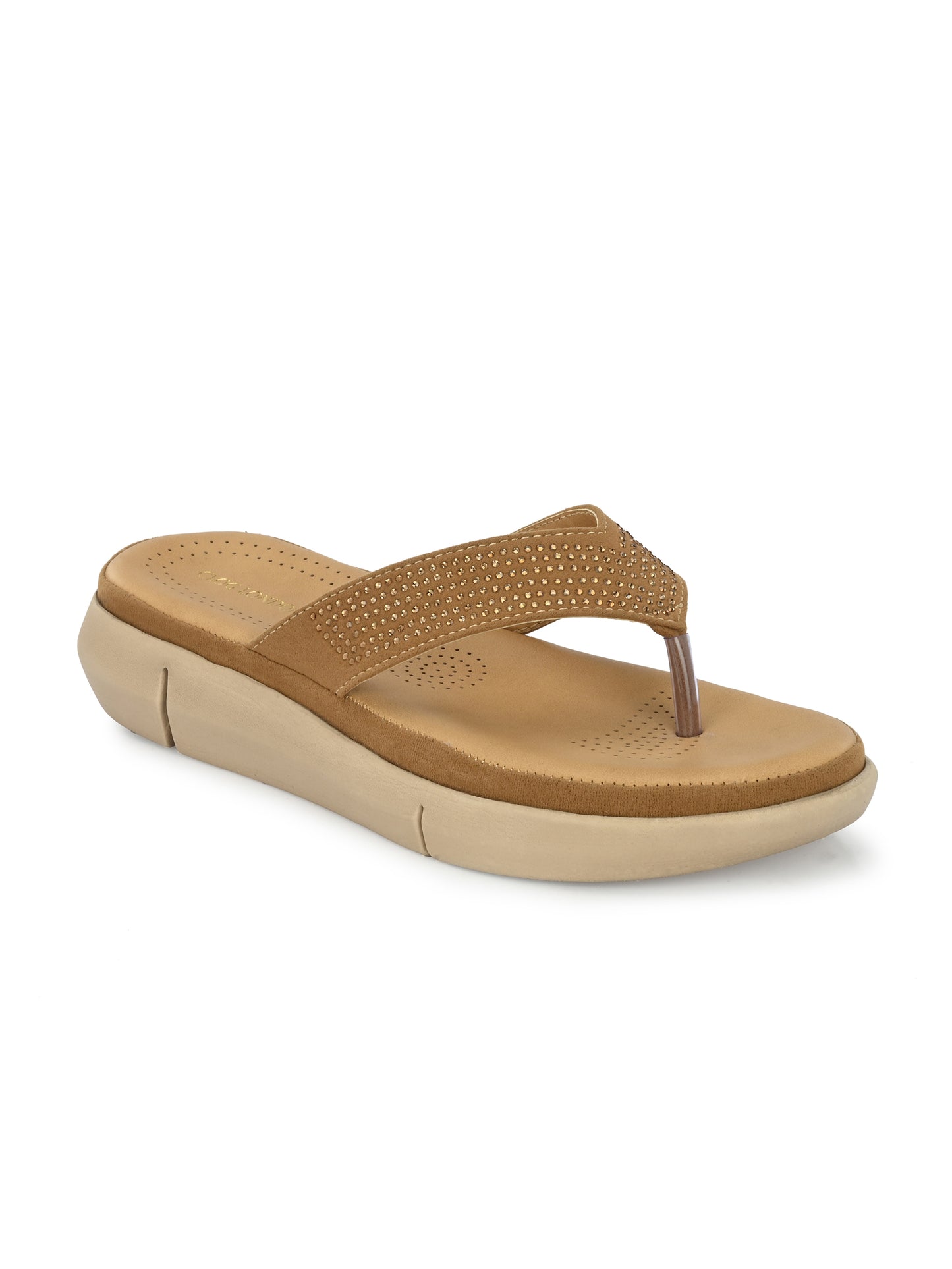 Women Tan Comfort Sandals Flats