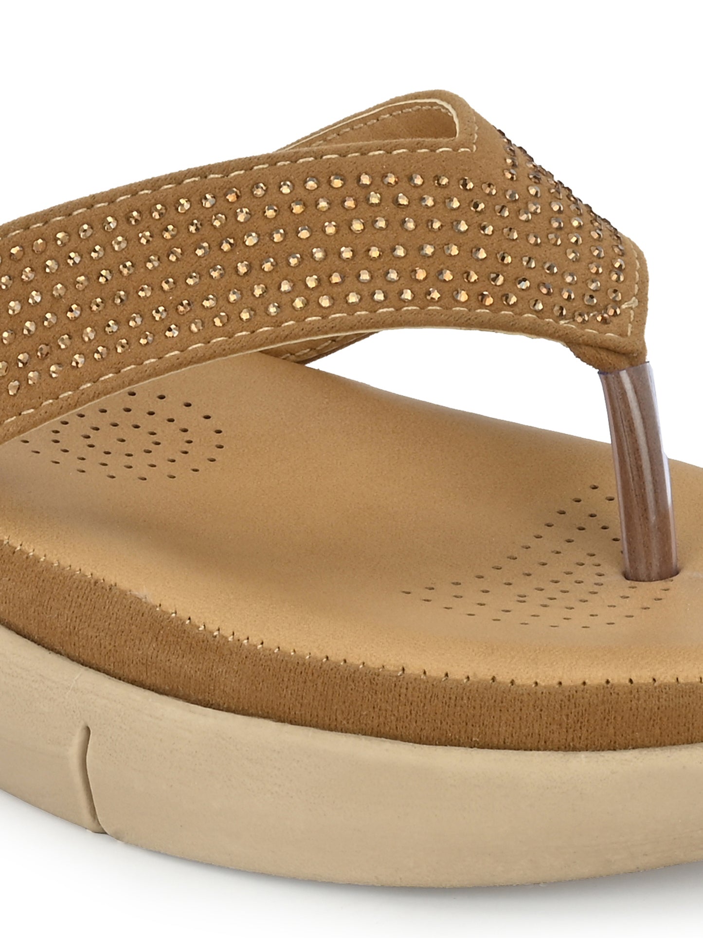 Women Tan Comfort Sandals Flats