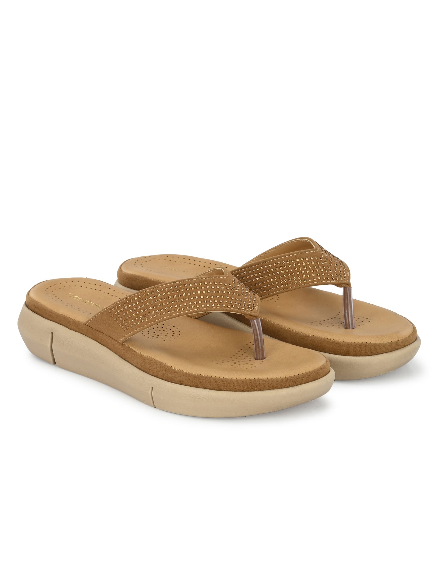 Women Tan Comfort Sandals Flats
