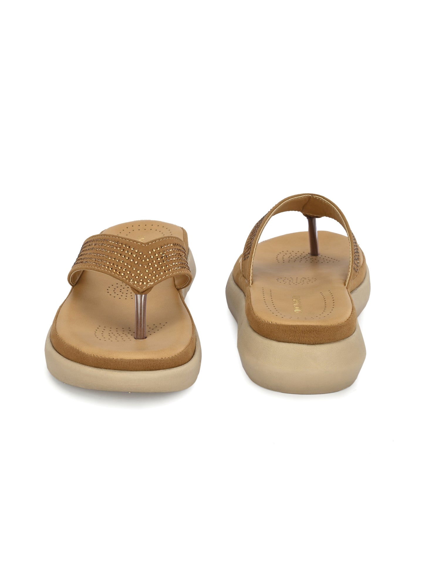 Women Tan Comfort Sandals Flats