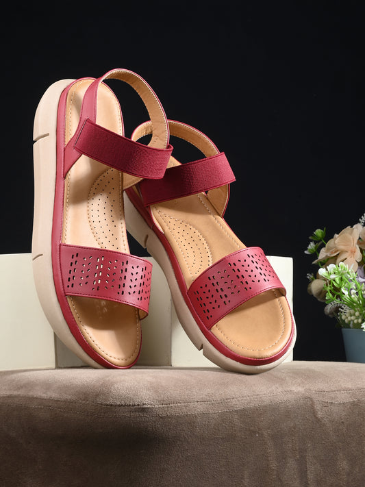 Women Cherry Textured Sandals