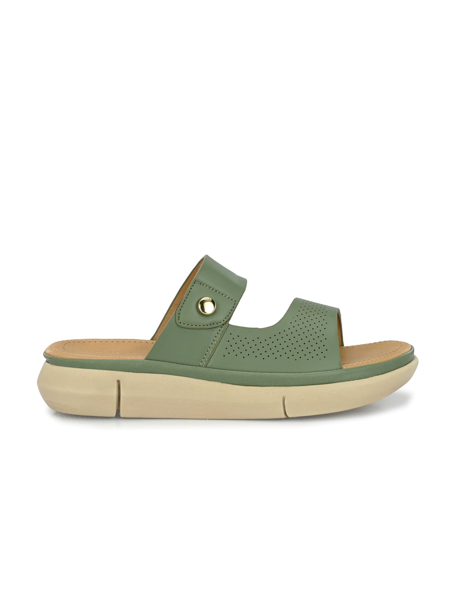 Women Peach Open Toe Comfort Flats
