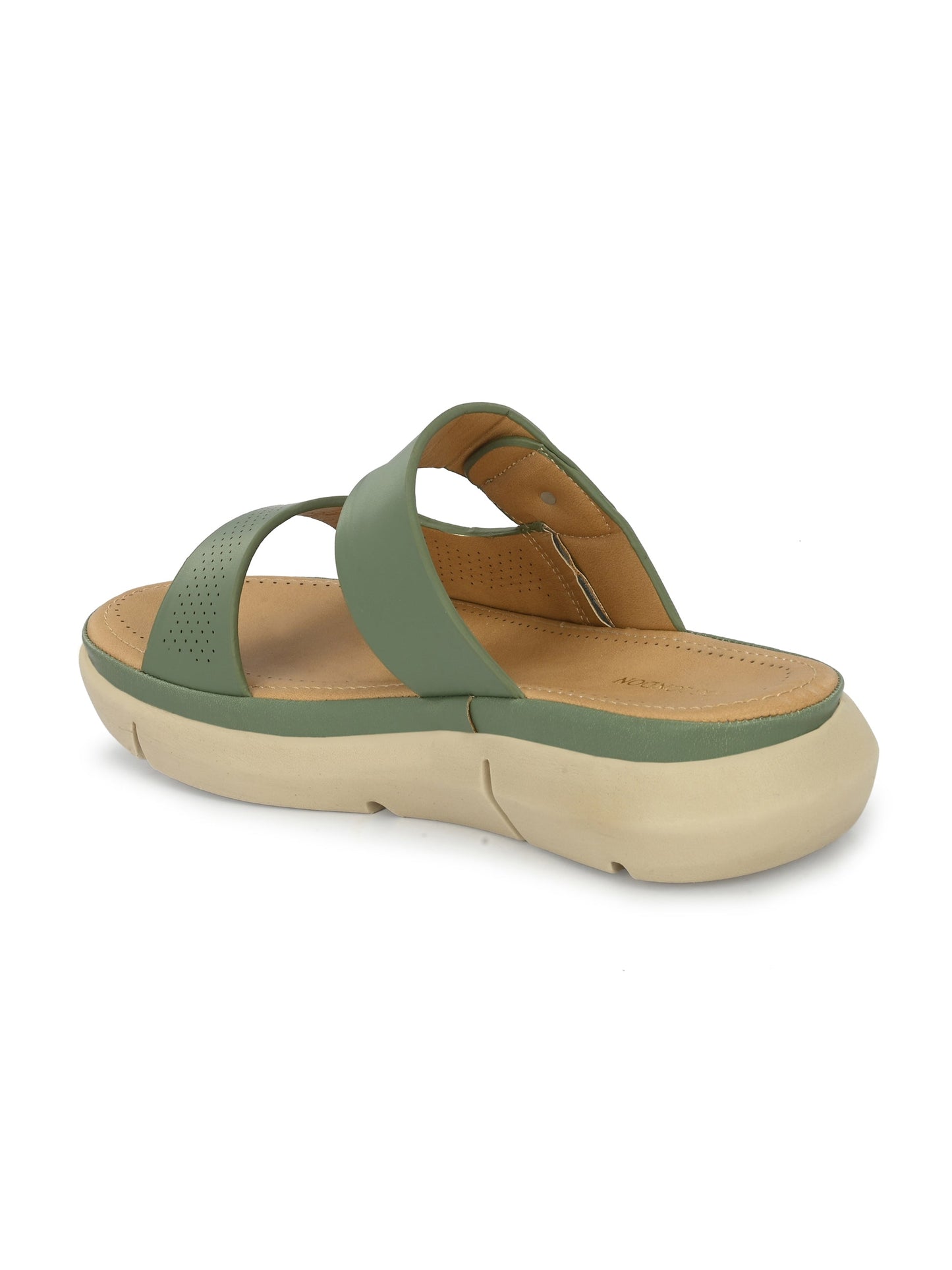 Women Peach Open Toe Comfort Flats