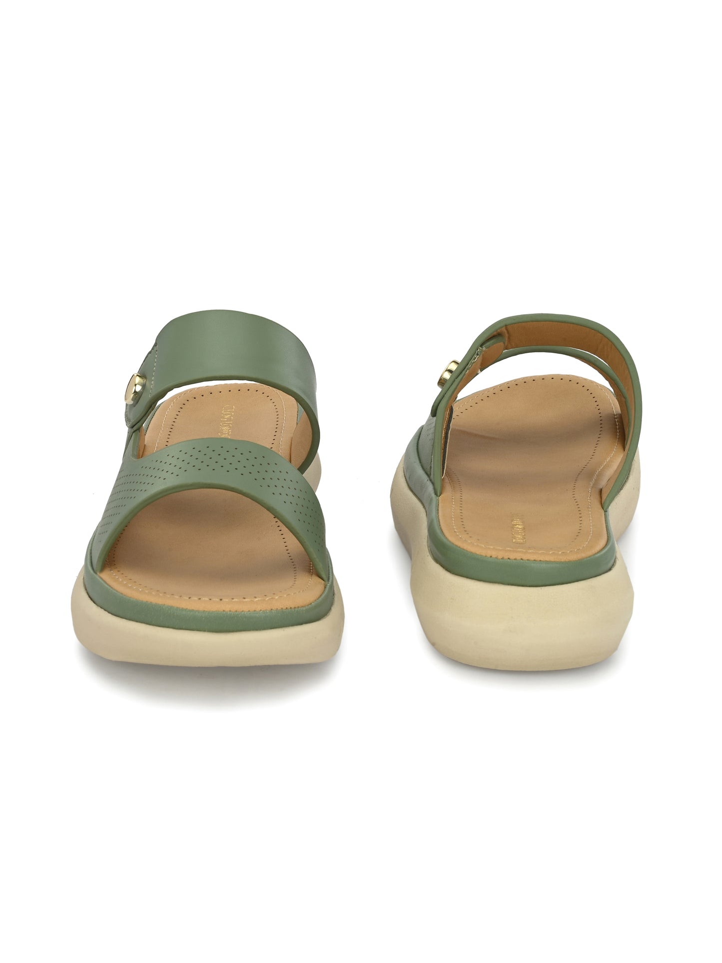 Women Green Comfortable Flats Sandal